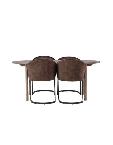 Matgrupp Andy med Evening matstolar, 180 × 75 cm