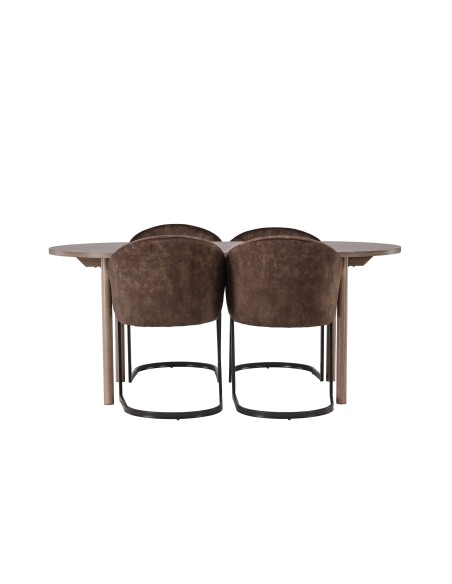 Matgrupp Andy med Evening matstolar, 180 × 75 cm