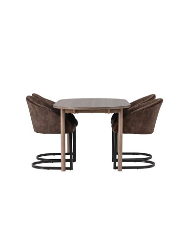 Matgrupp Andy med Evening matstolar, 180 × 75 cm
