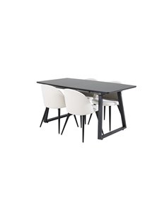 Matgrupp Inca med Velvet matstolar, 160 × 85 cm 2