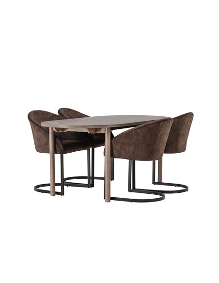 Matgrupp Andy med Evening matstolar, 180 × 75 cm