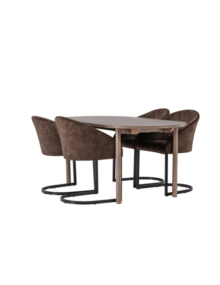 Matgrupp Andy med Evening matstolar, 180 × 75 cm