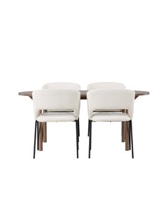 Matgrupp Andy med Day matstolar, 180 × 75 cm