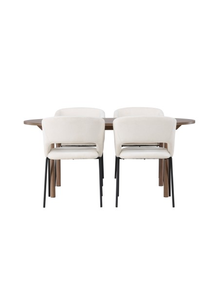 Matgrupp Andy med Day matstolar, 180 × 75 cm
