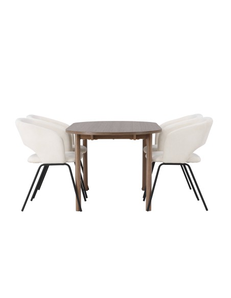 Matgrupp Andy med Day matstolar, 180 × 75 cm