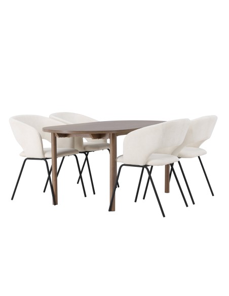 Matgrupp Andy med Day matstolar, 180 × 75 cm