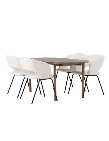 Matgrupp Andy med Day matstolar, 180 × 75 cm