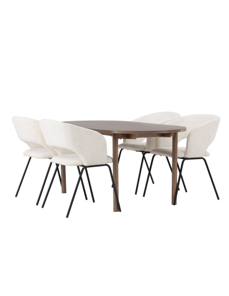 Matgrupp Andy med Day matstolar, 180 × 75 cm