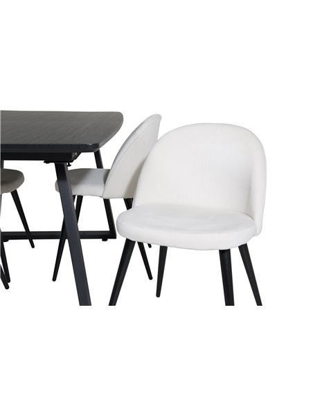 Matgrupp Inca med Velvet matstolar, 160 × 85 cm