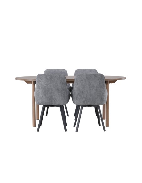 Matgrupp Andy med Rosie matstolar, 180 × 75 cm
