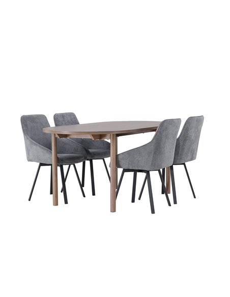 Matgrupp Andy med Rosie matstolar, 180 × 75 cm