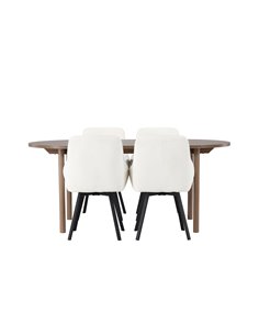 Matgrupp Andy med Rosie matstolar, 180 × 75 cm