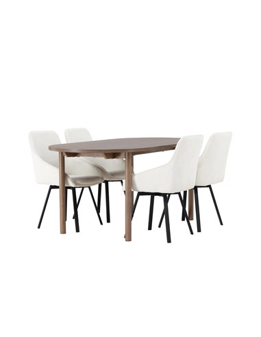 Matgrupp Andy med Rosie matstolar, 180 × 75 cm