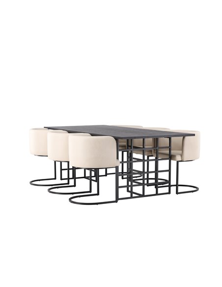 Matgrupp Ystad med Simrishamn matstolar, 220 × 100 cm