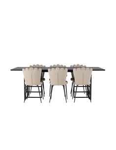 Matgrupp Ystad med Limhamn matstolar, 220 × 100 cm