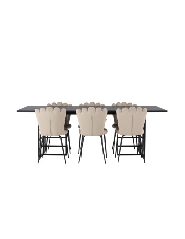 Matgrupp Ystad med Limhamn matstolar, 220 × 100 cm