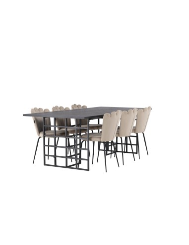 Matgrupp Ystad med Limhamn matstolar, 220 × 100 cm