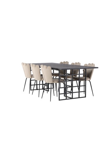 Matgrupp Ystad med Limhamn matstolar, 220 × 100 cm
