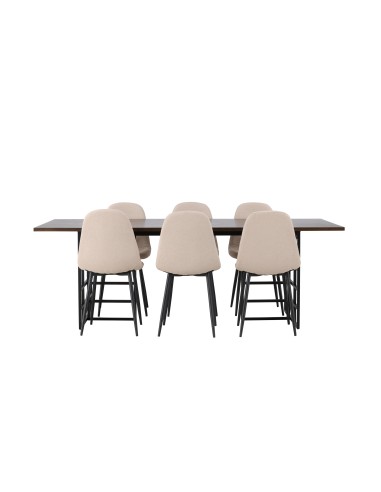 Matgrupp Ystad med Polar matstolar, 220 × 100 cm
