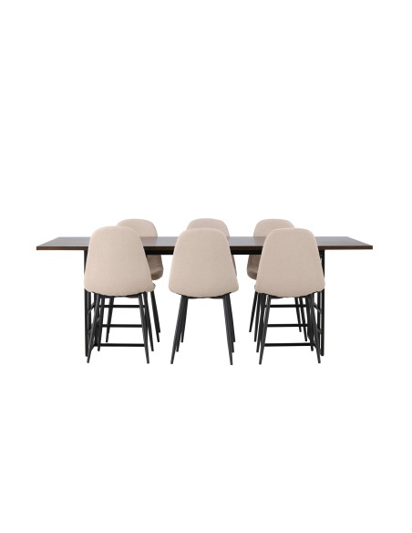 Matgrupp Ystad med Polar matstolar, 220 × 100 cm