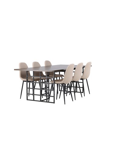 Matgrupp Ystad med Polar matstolar, 220 × 100 cm