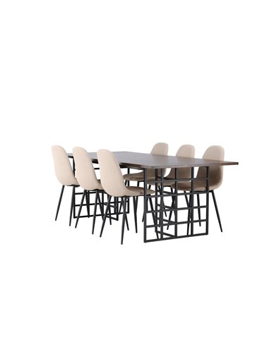 Matgrupp Ystad med Polar matstolar, 220 × 100 cm