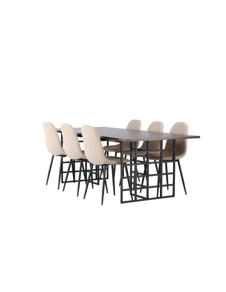 Matgrupp Ystad med Polar matstolar, 220 × 100 cm