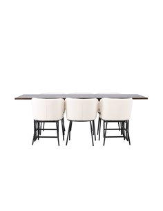 Matgrupp Ystad med Edina matstolar, 220 × 100 cm