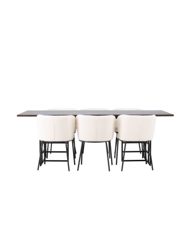 Matgrupp Ystad med Edina matstolar, 220 × 100 cm