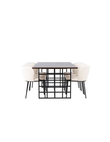 Matgrupp Ystad med Edina matstolar, 220 × 100 cm