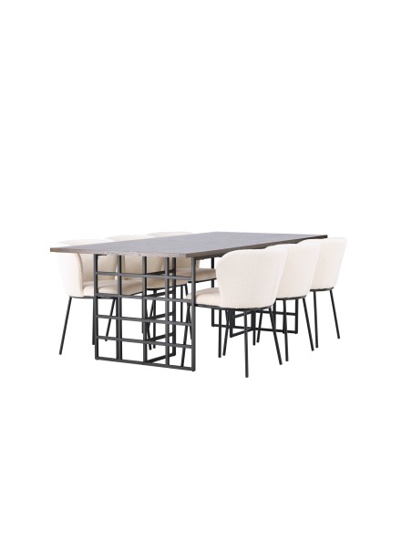 Matgrupp Ystad med Edina matstolar, 220 × 100 cm