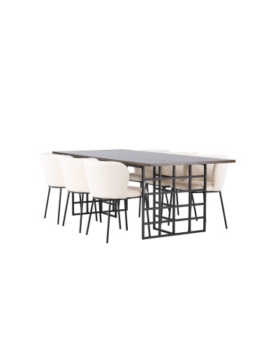 Matgrupp Ystad med Edina matstolar, 220 × 100 cm