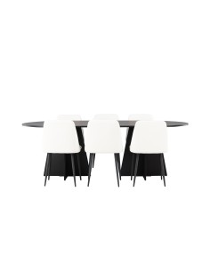 Matgrupp Bootcut med Night matstolar, 230 × 115 cm