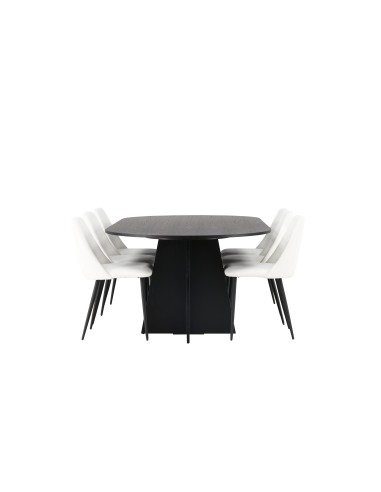 Matgrupp Bootcut med Night matstolar, 230 × 115 cm