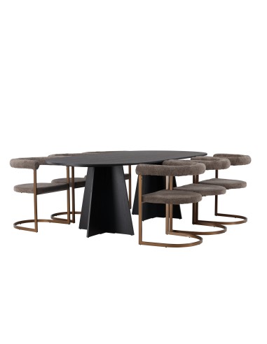 Matgrupp Bootcut med Morning matstolar, 230 × 115 cm
