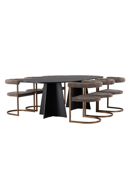 Matgrupp Bootcut med Morning matstolar, 230 × 115 cm