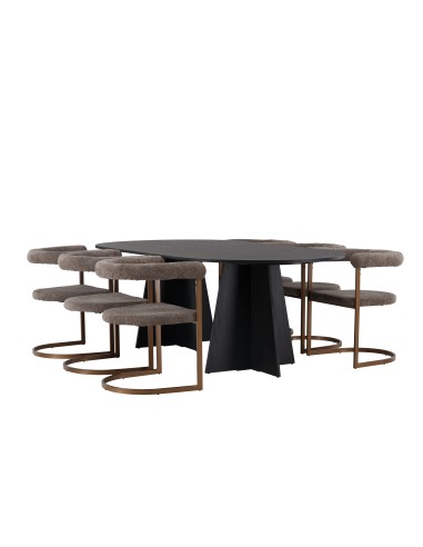 Matgrupp Bootcut med Morning matstolar, 230 × 115 cm