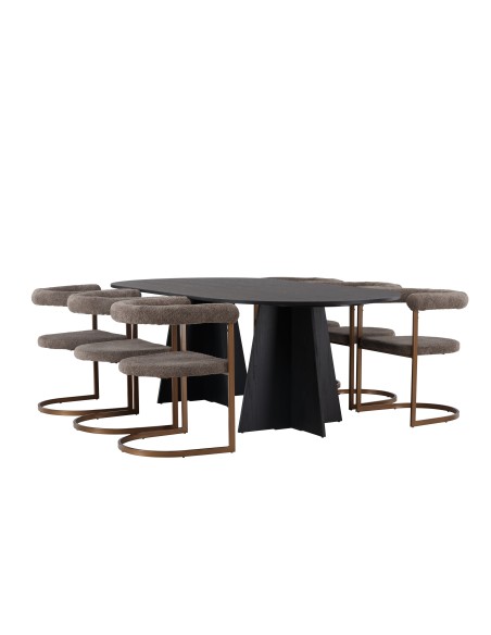 Matgrupp Bootcut med Morning matstolar, 230 × 115 cm