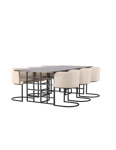 Matgrupp Ystad med Simrishamn matstolar, 220 × 100 cm