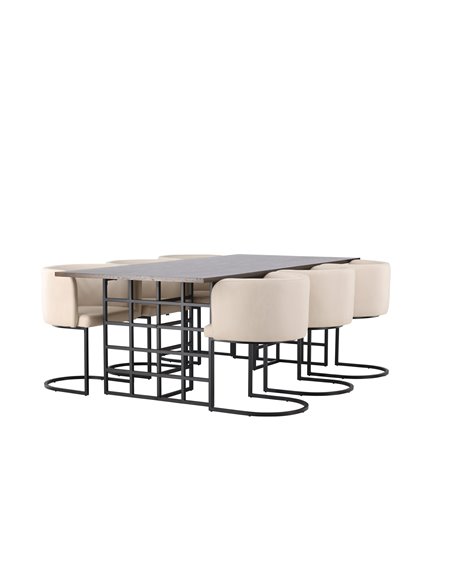 Matgrupp Ystad med Simrishamn matstolar, 220 × 100 cm