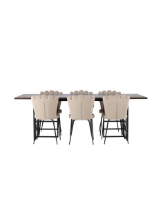 Matgrupp Ystad med Limhamn matstolar, 220 × 100 cm