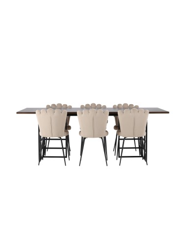 Matgrupp Ystad med Limhamn matstolar, 220 × 100 cm