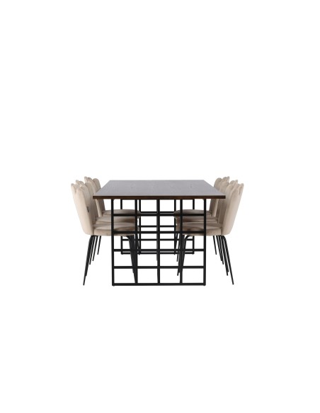 Matgrupp Ystad med Limhamn matstolar, 220 × 100 cm
