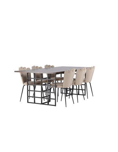 Matgrupp Ystad med Limhamn matstolar, 220 × 100 cm