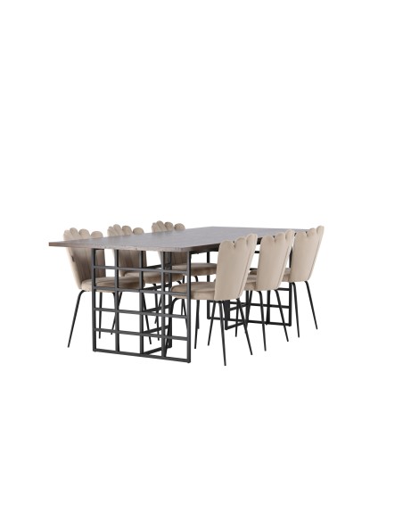 Matgrupp Ystad med Limhamn matstolar, 220 × 100 cm
