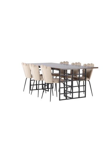 Matgrupp Ystad med Limhamn matstolar, 220 × 100 cm