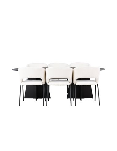 Matgrupp Bootcut med Day matstolar, 230 × 115 cm