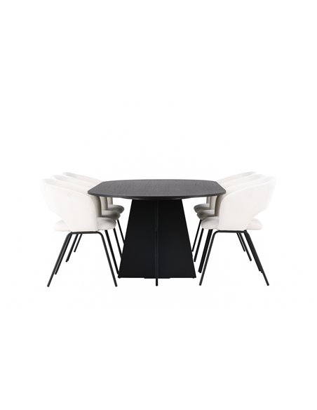 Matgrupp Bootcut med Day matstolar, 230 × 115 cm