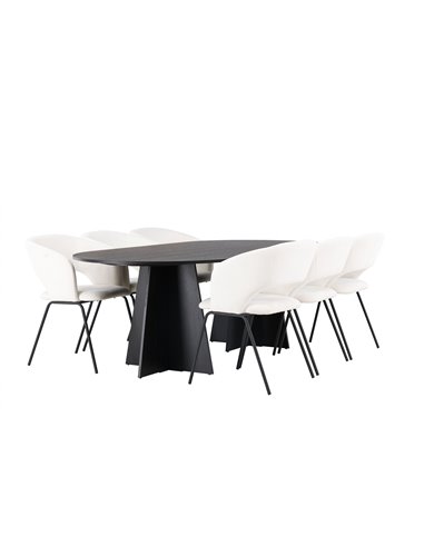 Matgrupp Bootcut med Day matstolar, 230 × 115 cm