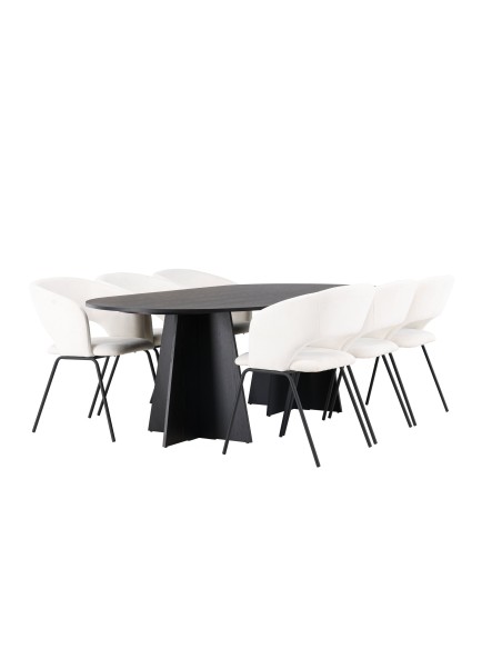 Matgrupp Bootcut med Day matstolar, 230 × 115 cm
